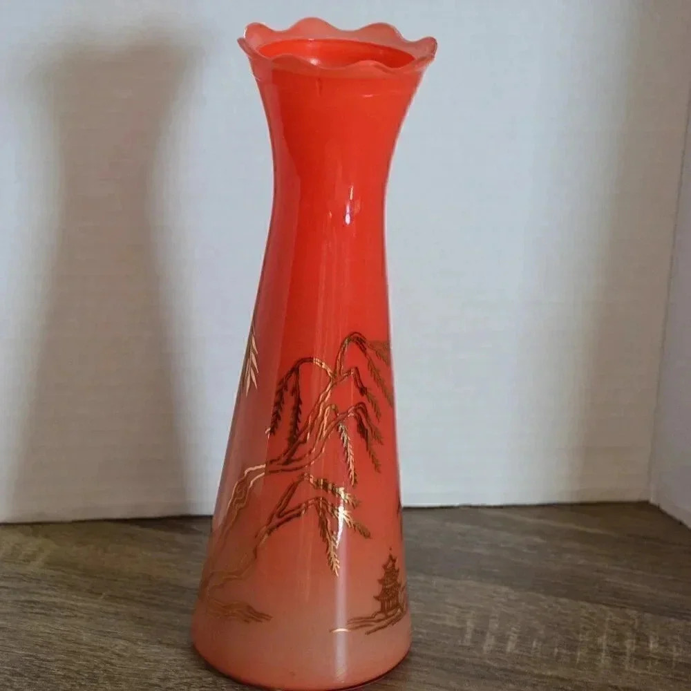 LAST CHANCE 5/$25 Vtg Reverse Painted Vase
